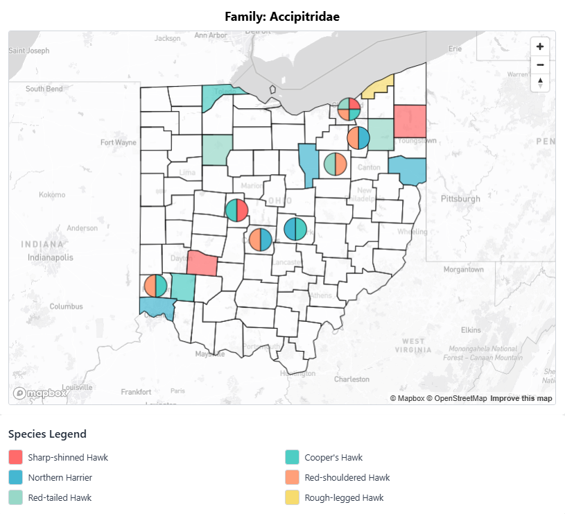Sample bird map visualization